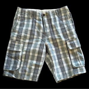 Tommy Bahama Gray Plaid Cargo Shorts